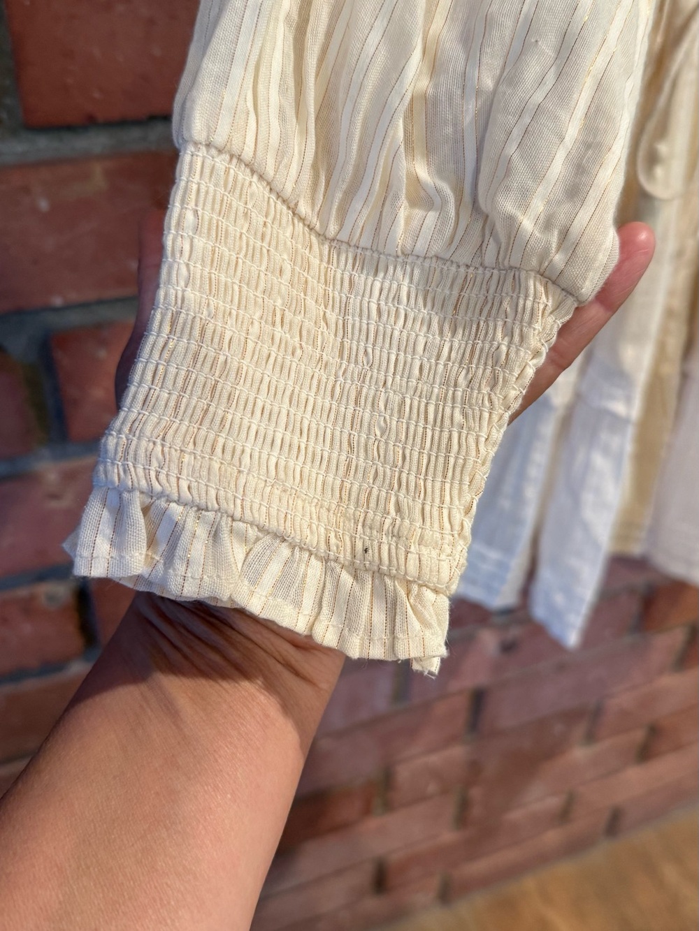 Cleobella Celine Cream Button-Front Ruffle Mini Dress - Picture 8 of 10